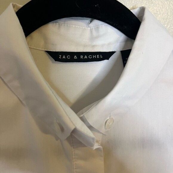 Zac & Rachel White Button Down Collared Top Size Small - Picture 3 of 8